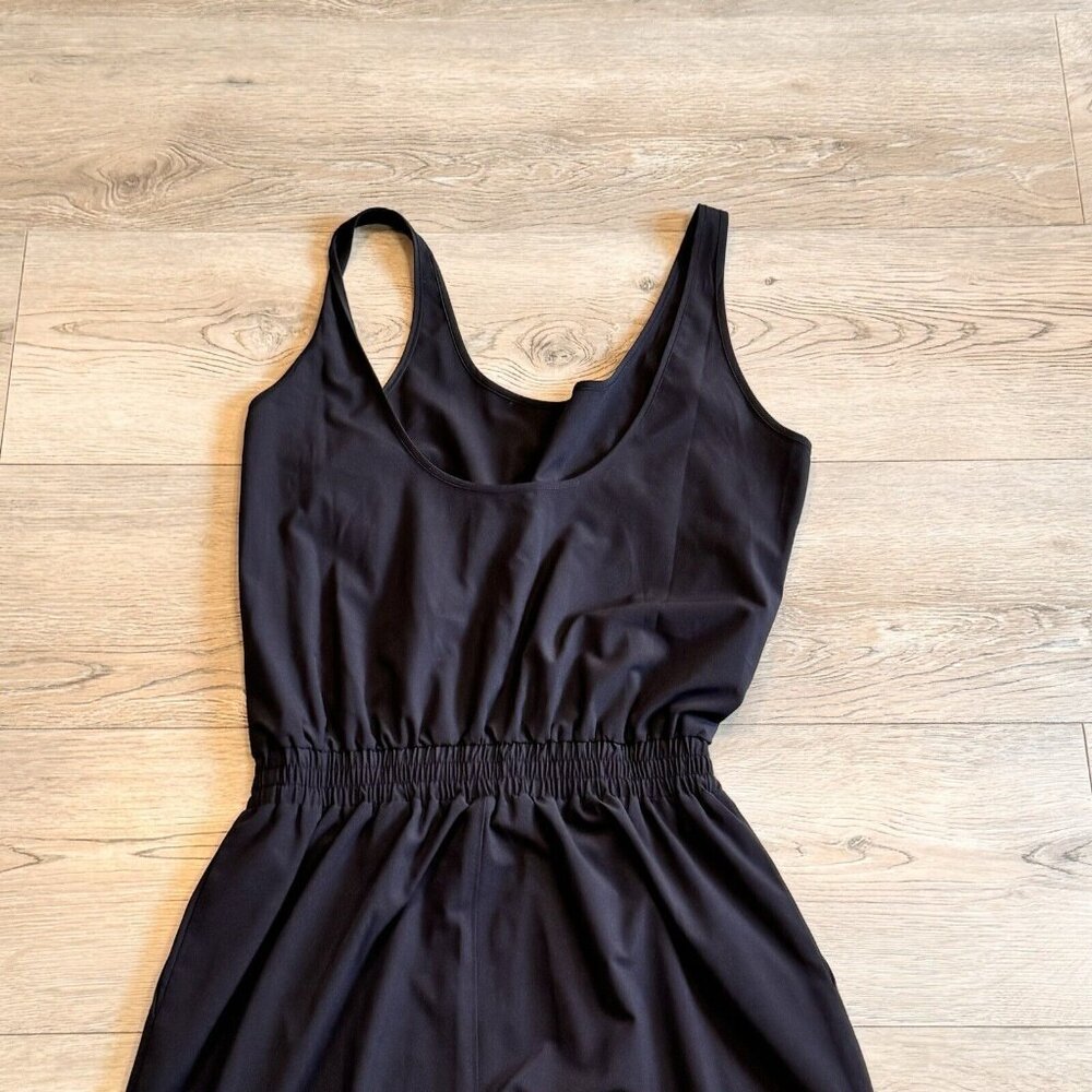 Athleta Roaming Romper Women's 4 Black Ankle Sleeveless Jumpsuit Athletic UPF 50 - Picture 4 of 9